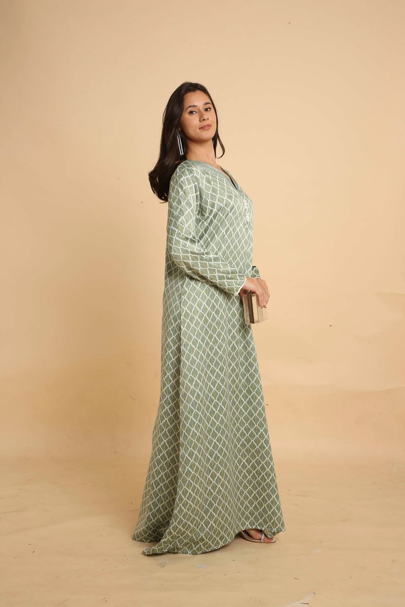 HANA & SARA Modest Arabic Jalabiya Dress with Elegant Long Sleeves Design - Image 5